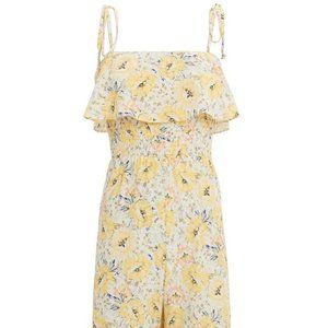 INTERMIX Yellow Floral Jumpsuit